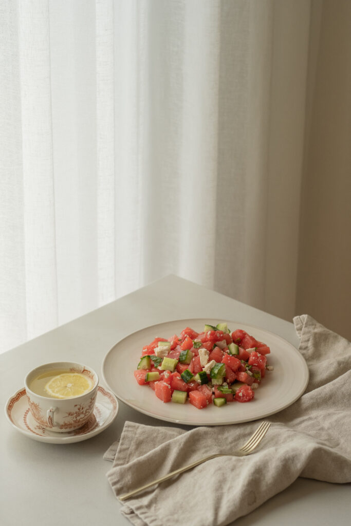 Salade De Melon D Eau Concombre Feta Balsamique Laurie Douceur