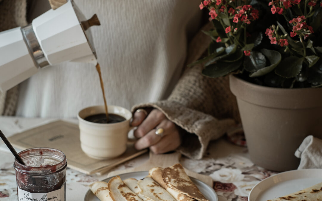 Crêpes roulées au ricotta & framboise