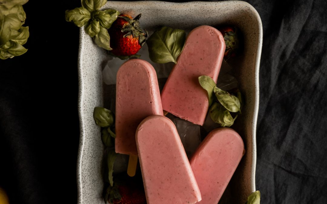 Popsicle fraises & basilic