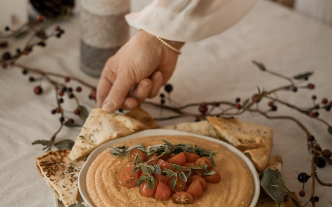 Hummus aux tomates grillées & origan