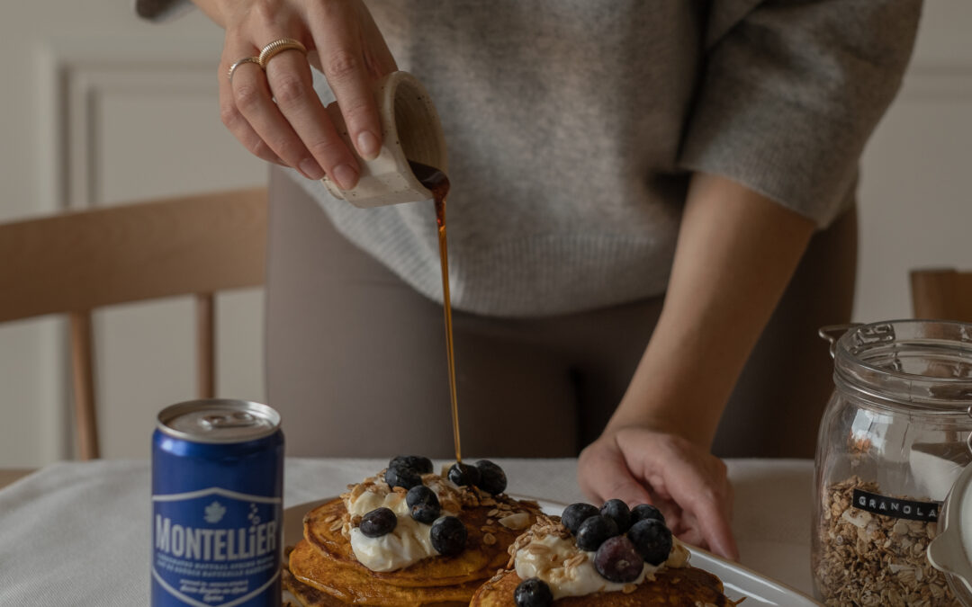 Pancakes à la citrouille & eau pétillante
